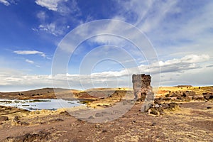 Archaelogical Site of Sillustani, near Puno, in Peru