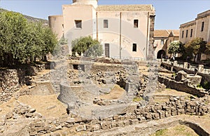 Archaeological Area and Holy Mary Immaculate Church (Chiesa di Maria Santissima Immacolata) in Lipari, Italy.