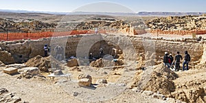 Archaeological Dig at Shivta National Park in Israel photo