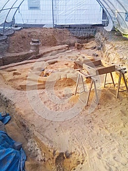 Archaeological excavation in lorsch, germany