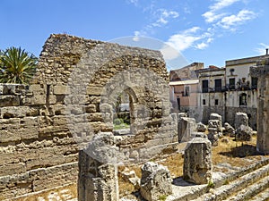 Archaeological excavation in Syracuse Italy