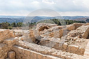 Archaeological excavations of the crusader fortress located on the site of the tomb of the prophet Samuel on Mount Joy near