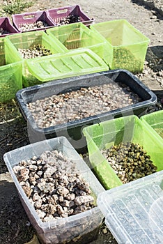 Archaeological excavations, stones