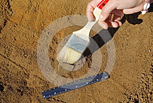 An archaeological find is a fragment of a bronze disk