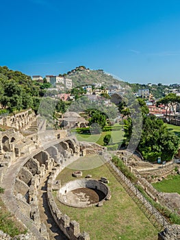 Archaeological Park of Baia, view over modern Baia