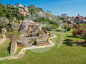 Archaeological Park of Baia, view over modern Baia