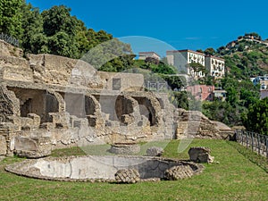 Archaeological Park of Baia, view over modern Baia