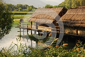 Archaeological recontruction, pile dwelling