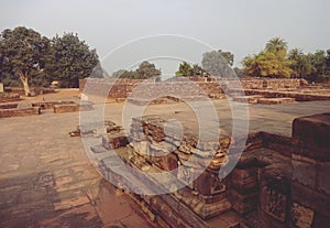 The archaeological remains of the Buddhist Monuments at Sanchi, Bhopal, Madhya Pradesh, India