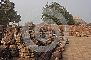 The archaeological remains of the Buddhist Monuments at Sanchi, Bhopal, Madhya Pradesh, India