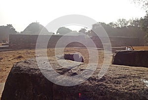 The archaeological remains of the Buddhist Monuments at Sanchi, Bhopal, Madhya Pradesh, India