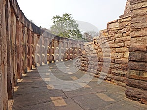 The archaeological remains of the Buddhist Monuments at Sanchi, Bhopal, Madhya Pradesh, India