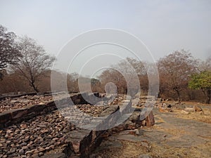 The archaeological remains of the Buddhist Monuments at Sanchi, Bhopal, Madhya Pradesh, India