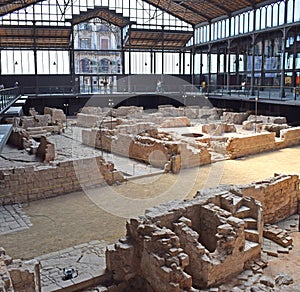 Archaeological remains of the medieval era El Borne in Barcelona