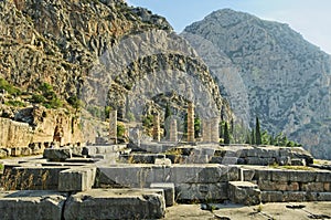 The archaeological ruins of Delphi in Greece