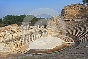 Archaeological Ruins of the Great Theater in Ephesus Turkey