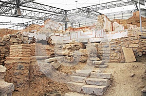 Archaeological Ruins Inside a Residential Home in Ephesus, Turkey