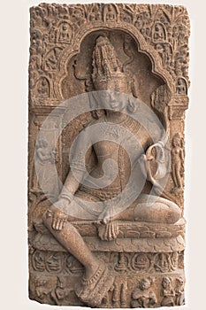 Archaeological sculpture of Avalokitesvara from Indian mythology photo