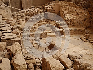 The archaeological site of Akrotiri with access for the public. Greek heritage. No one`s property. Santorini island, Greece. photo