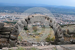 Archaeological site of ancient Pergamum. Fragment of the wall.