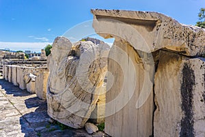 Archaeological site of Eleusis Eleusina in Attica Greece. Roman sculptures.