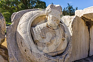 Archaeological site of Eleusis Eleusina in Attica Greece. Roman sculptures.