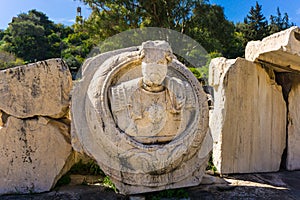 Archaeological site of Eleusis Eleusina in Attica Greece. Roman sculptures.