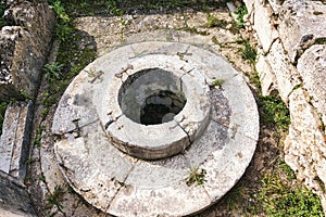 The archaeological site of Eleusis. Well of the fair dances where goddess Demeter rested, when she first came to Eleusis