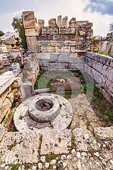 The archaeological site of Eleusis. Well of the fair dances where goddess Demeter rested, when she first came to Eleusis