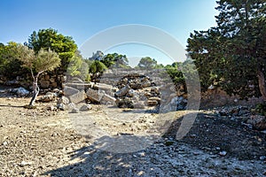 Archaeological site of Heraion near Lake Vouliagmenis Loutraki Greece