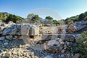 Archaeological site of Heraion near Lake Vouliagmenis Loutraki Greece