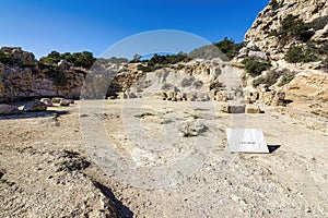 Archaeological site of Heraion near Lake Vouliagmenis Loutraki Greece