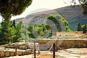 Archaeological site: Knossos Palace of king Minos, Crete, Greece