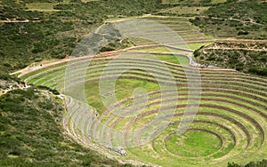 Archaeological Site of Moray, the Incan Terrace Ruins in the Sacred Valley, Cusco Region, Peru