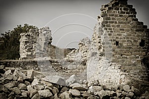 Archaeological site of old buildings