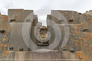 The archaeological site at Ollantaytambo, Inca city of Sacred Valley, major travel destination in Cusco region, Peru.