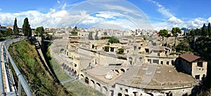 Archaeological site panorama - Herculaneum Vesuvius