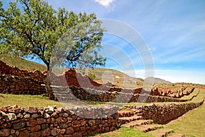 Archaeological Site of Piquillacta, a Large Ancient Settlement of Wari Culture in Valle Sur, Cusco Region, Peru, South America