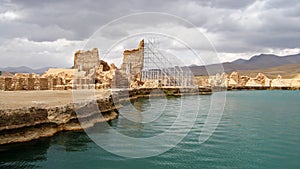 Takht-e Soleyman lake and temple in Takab , UNESCO World Heritage in Iran photo