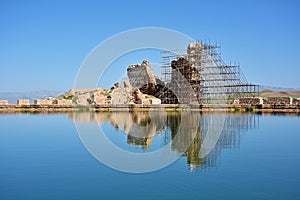 Takht-e Soleyman lake and Zoroastrian temple , UNESCO World Heritage , Iran photo