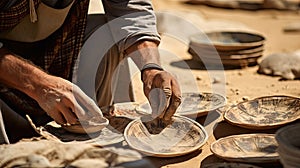 Archaeologist unearthed old pottery