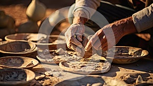 Archaeologist unearthed old pottery