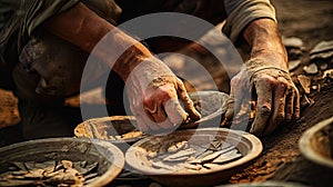 Archaeologist unearthed old pottery