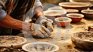 Archaeologist unearthed old pottery