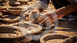 Archaeologist unearthed old pottery