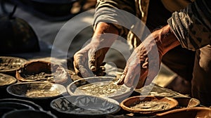 Archaeologist unearthed old pottery