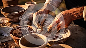 Archaeologist unearthed old pottery