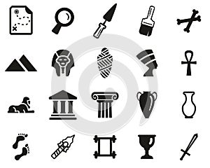 Archaeology Icons Black & White Set Big