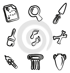 Archaeology Icons Freehand