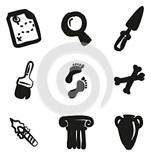 Archaeology Icons Freehand Fill